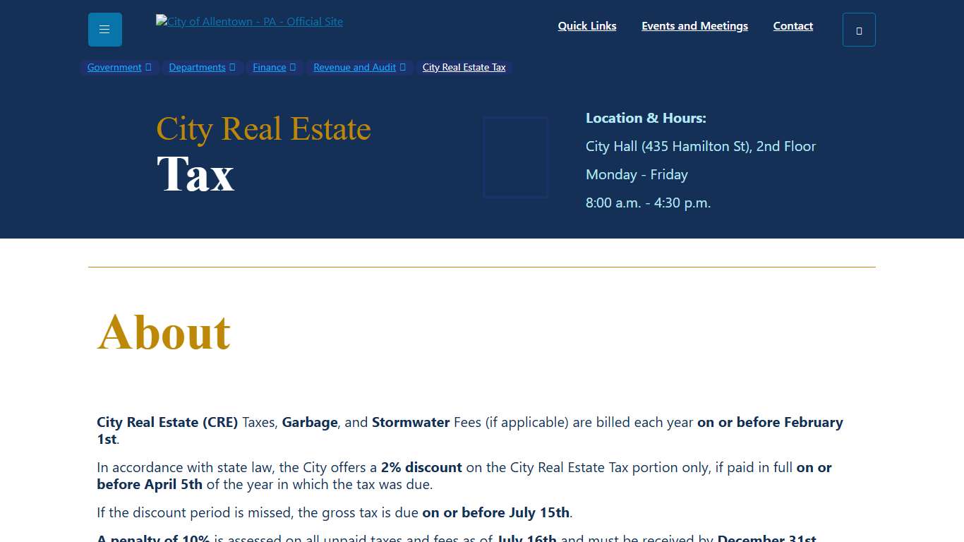 City Real Estate Tax