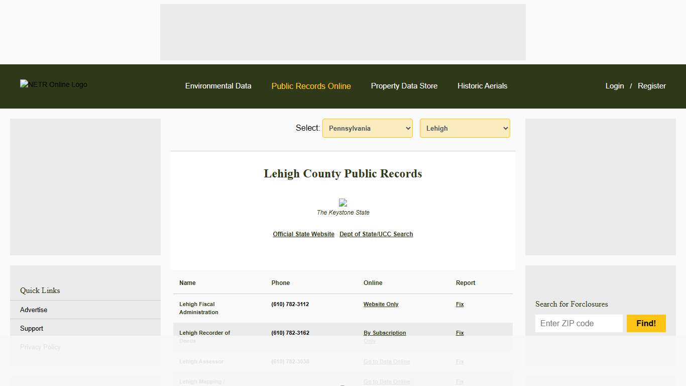 NETR Online • Lehigh • Lehigh Public Records, Search Lehigh Records, Lehigh Property Tax, Pennsylvania Property Search, Pennsylvania Assessor